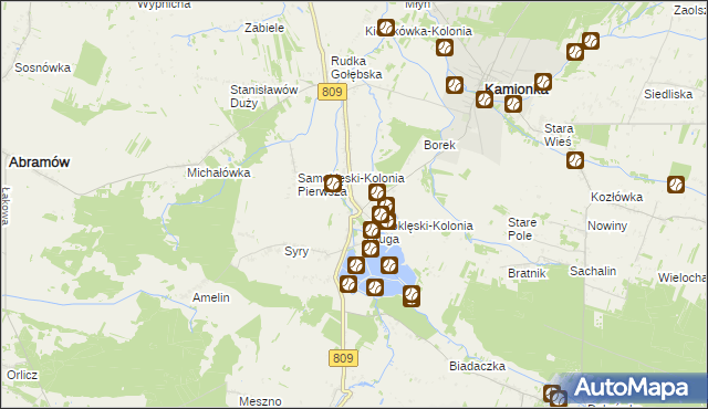 mapa Samoklęski gmina Kamionka, Samoklęski gmina Kamionka na mapie Targeo