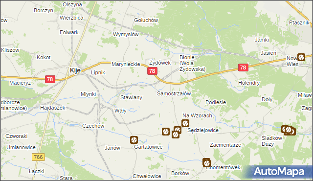 mapa Samostrzałów, Samostrzałów na mapie Targeo