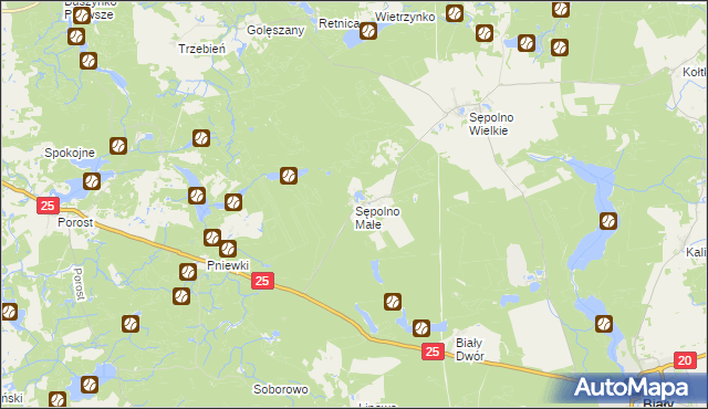 mapa Sępolno Małe, Sępolno Małe na mapie Targeo