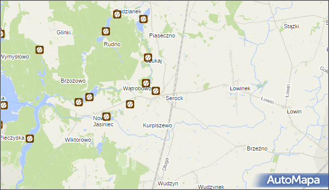 mapa Serock gmina Pruszcz, Serock gmina Pruszcz na mapie Targeo