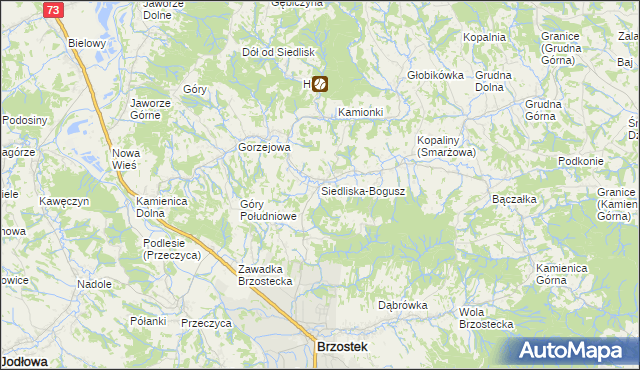 mapa Siedliska-Bogusz, Siedliska-Bogusz na mapie Targeo