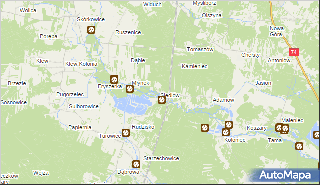 mapa Siedlów, Siedlów na mapie Targeo