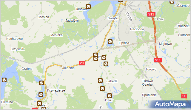 mapa Sitno gmina Szczecinek, Sitno gmina Szczecinek na mapie Targeo