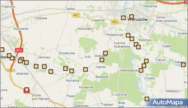 mapa Skakawa, Skakawa na mapie Targeo