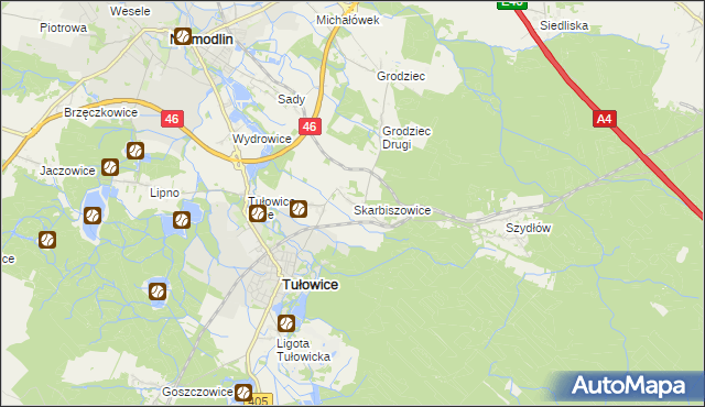 mapa Skarbiszowice, Skarbiszowice na mapie Targeo