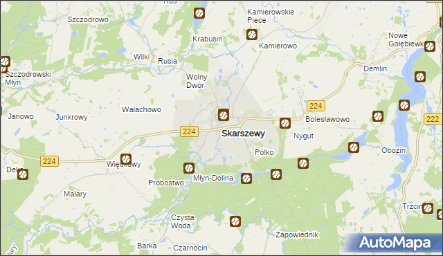 mapa Skarszewy powiat starogardzki, Skarszewy powiat starogardzki na mapie Targeo