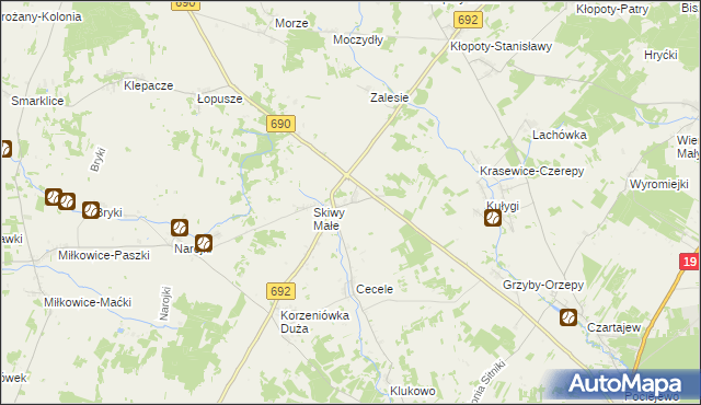 mapa Skiwy Duże, Skiwy Duże na mapie Targeo