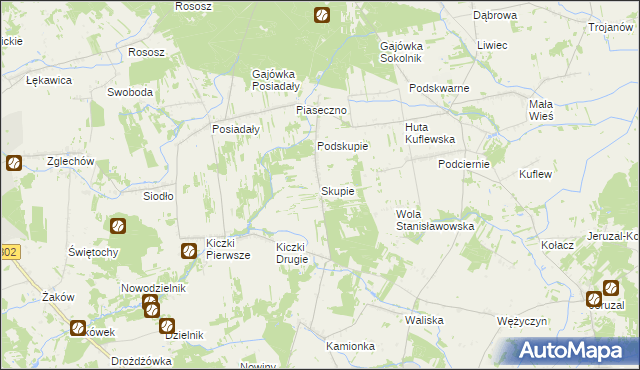 mapa Skupie gmina Cegłów, Skupie gmina Cegłów na mapie Targeo