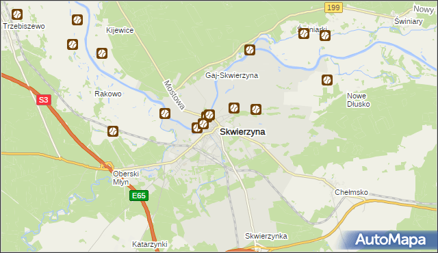 mapa Skwierzyna, Skwierzyna na mapie Targeo