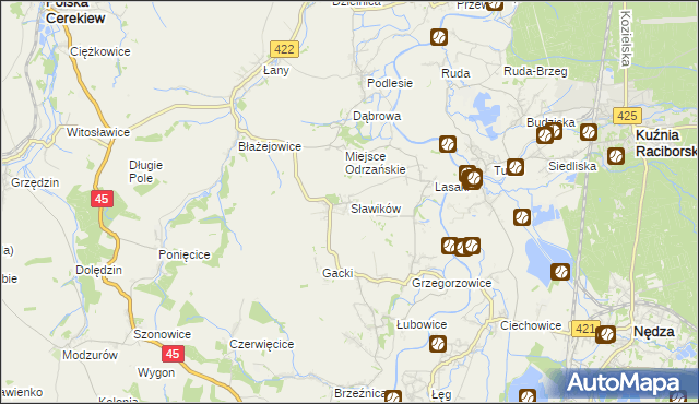 mapa Sławików, Sławików na mapie Targeo