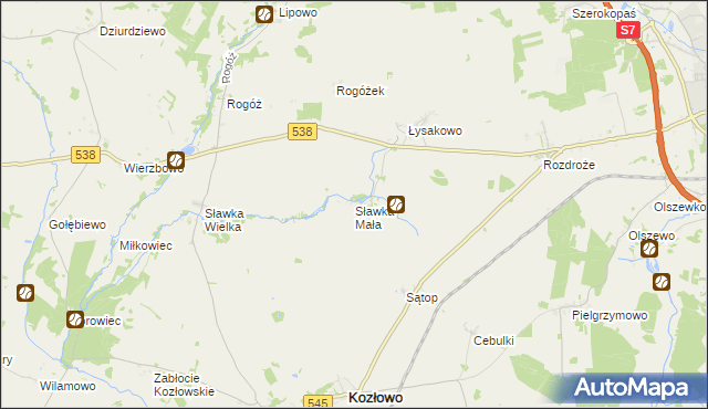 mapa Sławka Mała, Sławka Mała na mapie Targeo