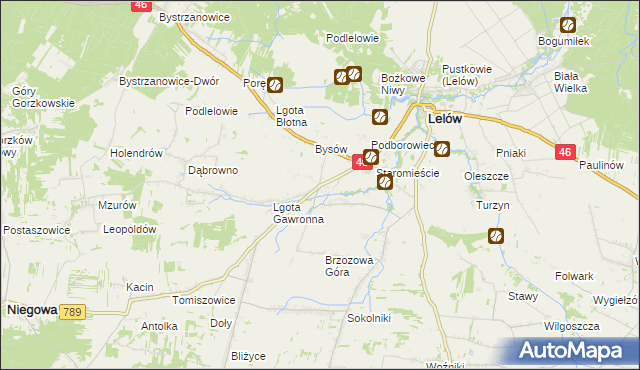 mapa Ślęzany, Ślęzany na mapie Targeo