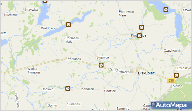 mapa Słupnica, Słupnica na mapie Targeo