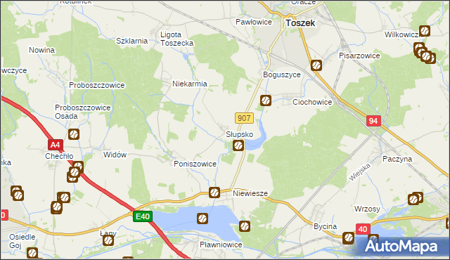 mapa Słupsko gmina Rudziniec, Słupsko gmina Rudziniec na mapie Targeo