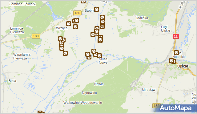 mapa Śluza Nowe, Śluza Nowe na mapie Targeo