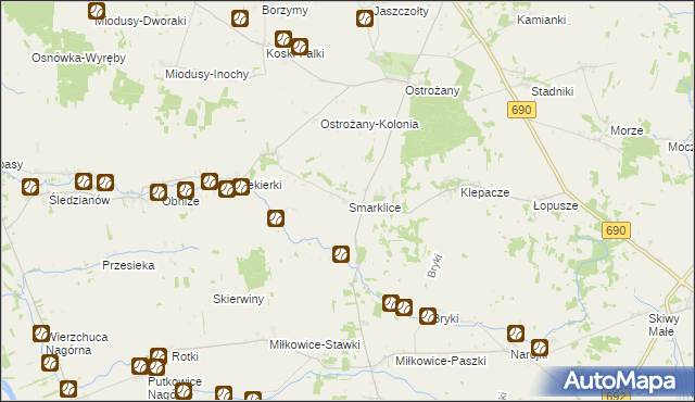 mapa Smarklice, Smarklice na mapie Targeo