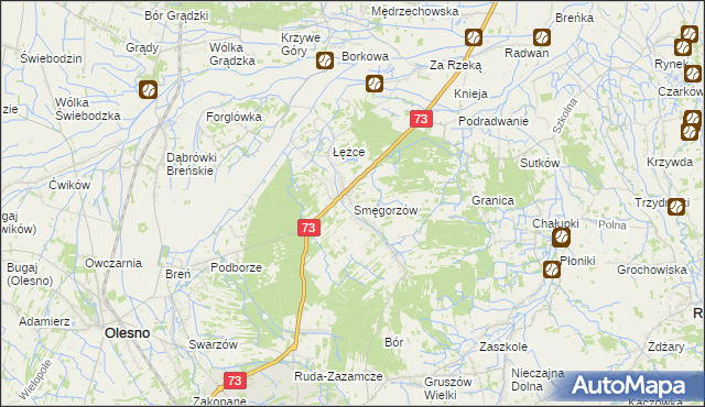 mapa Smęgorzów, Smęgorzów na mapie Targeo