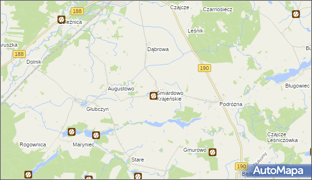 mapa Śmiardowo Krajeńskie, Śmiardowo Krajeńskie na mapie Targeo