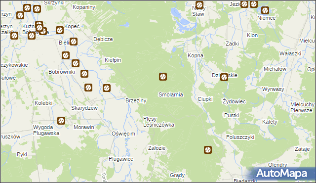 mapa Smolarnia gmina Galewice, Smolarnia gmina Galewice na mapie Targeo