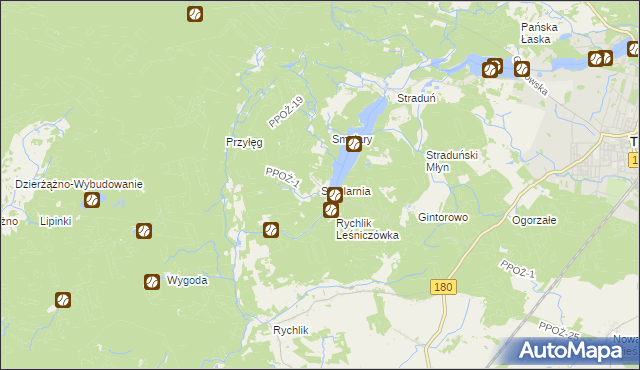 mapa Smolarnia gmina Trzcianka, Smolarnia gmina Trzcianka na mapie Targeo