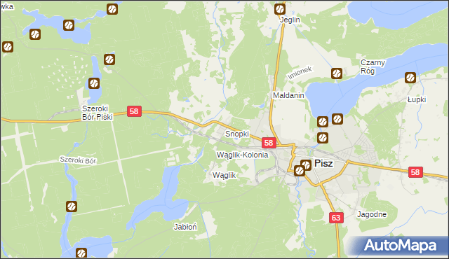 mapa Snopki, Snopki na mapie Targeo