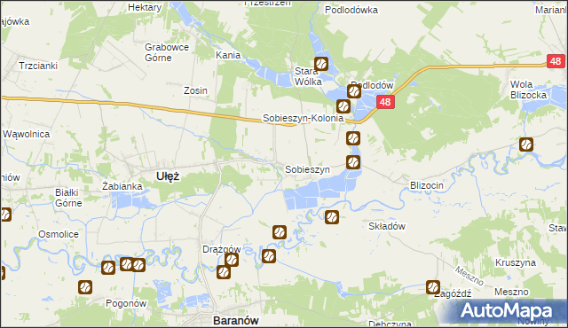 mapa Sobieszyn, Sobieszyn na mapie Targeo