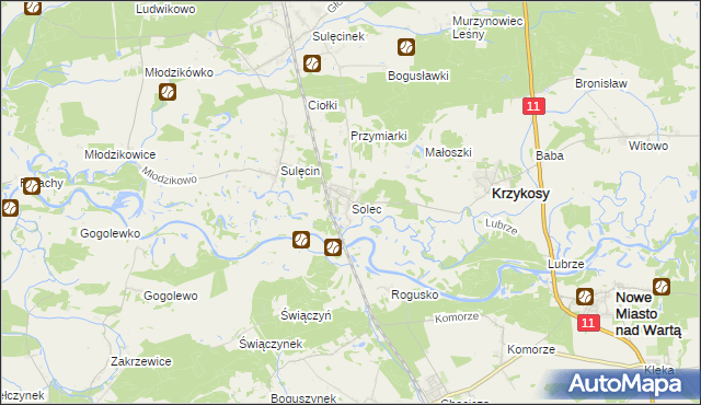 mapa Solec gmina Krzykosy, Solec gmina Krzykosy na mapie Targeo