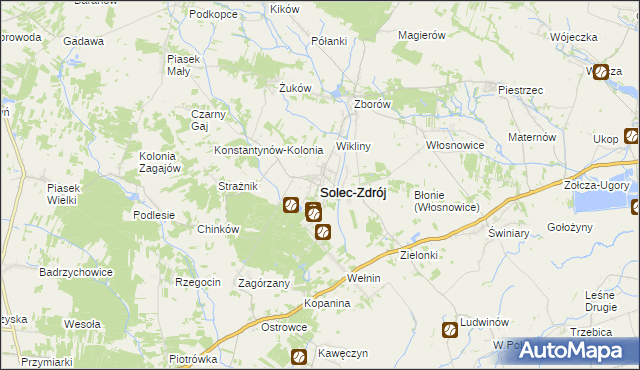 mapa Solec-Zdrój, Solec-Zdrój na mapie Targeo