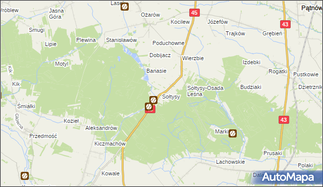 mapa Sołtysy gmina Praszka, Sołtysy gmina Praszka na mapie Targeo