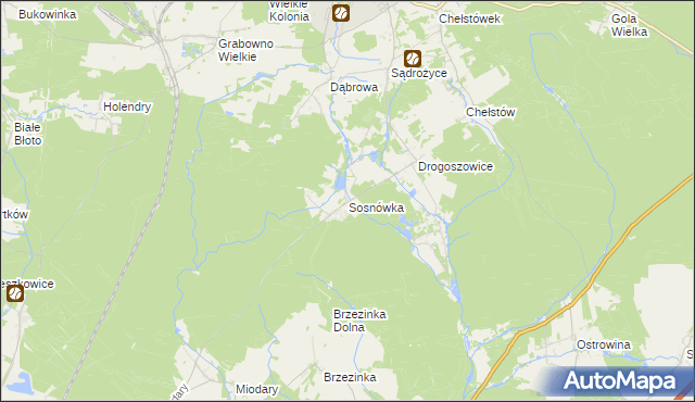 mapa Sosnówka gmina Twardogóra, Sosnówka gmina Twardogóra na mapie Targeo