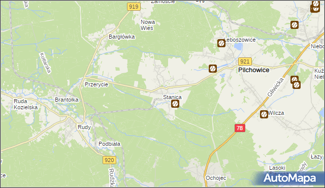 mapa Stanica, Stanica na mapie Targeo