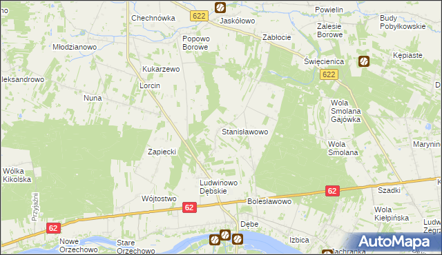mapa Stanisławowo gmina Serock, Stanisławowo gmina Serock na mapie Targeo