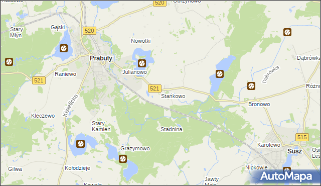 mapa Stańkowo, Stańkowo na mapie Targeo