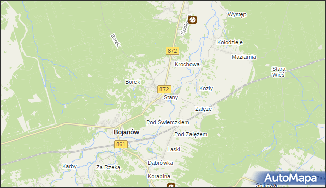 mapa Stany gmina Bojanów, Stany gmina Bojanów na mapie Targeo