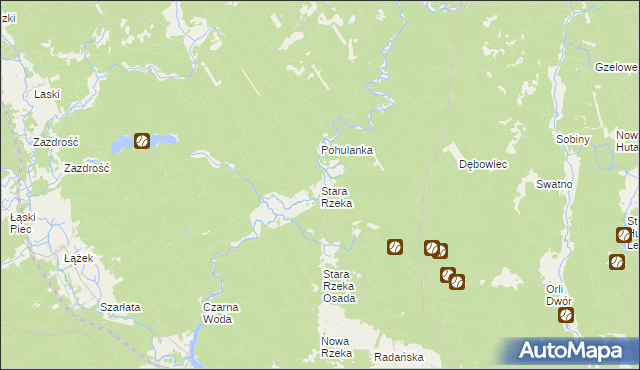 mapa Stara Rzeka gmina Osie, Stara Rzeka gmina Osie na mapie Targeo