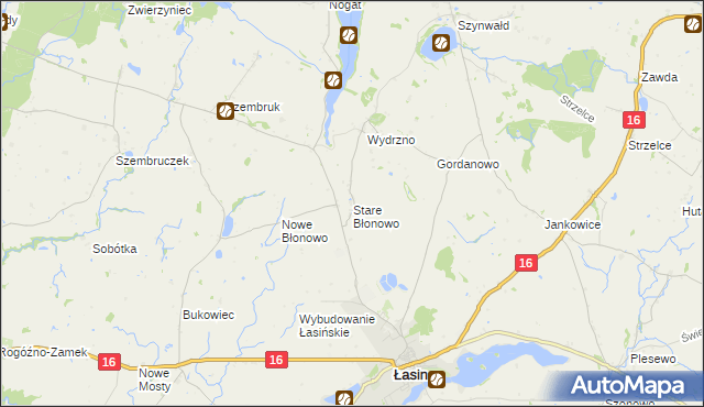 mapa Stare Błonowo, Stare Błonowo na mapie Targeo