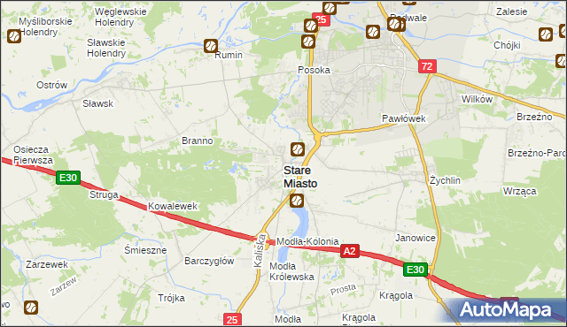 mapa Stare Miasto powiat koniński, Stare Miasto powiat koniński na mapie Targeo