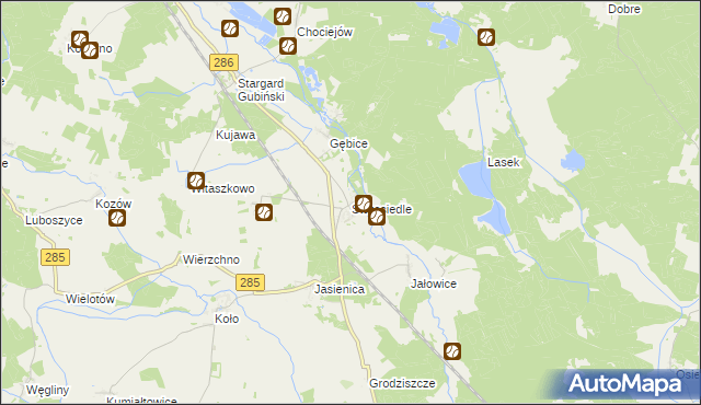 mapa Starosiedle, Starosiedle na mapie Targeo