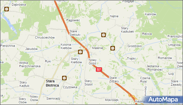 mapa Stary Gózd, Stary Gózd na mapie Targeo