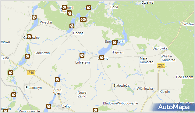 mapa Stobno gmina Tuchola, Stobno gmina Tuchola na mapie Targeo