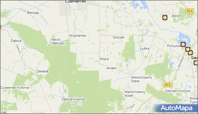 mapa Stójka gmina Czemierniki, Stójka gmina Czemierniki na mapie Targeo