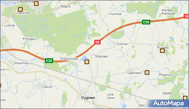 mapa Stojkowo, Stojkowo na mapie Targeo