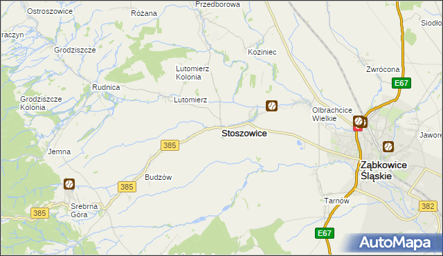 mapa Stoszowice, Stoszowice na mapie Targeo