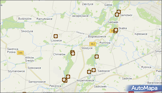 mapa Stoszyce, Stoszyce na mapie Targeo