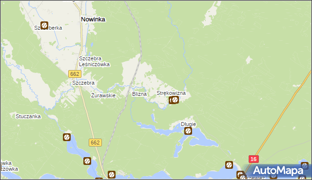 mapa Strękowizna, Strękowizna na mapie Targeo