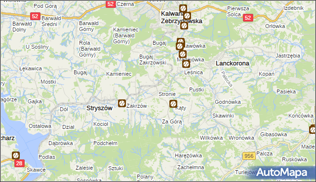 mapa Stronie gmina Stryszów, Stronie gmina Stryszów na mapie Targeo