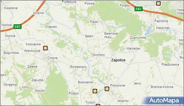 mapa Strońsko, Strońsko na mapie Targeo