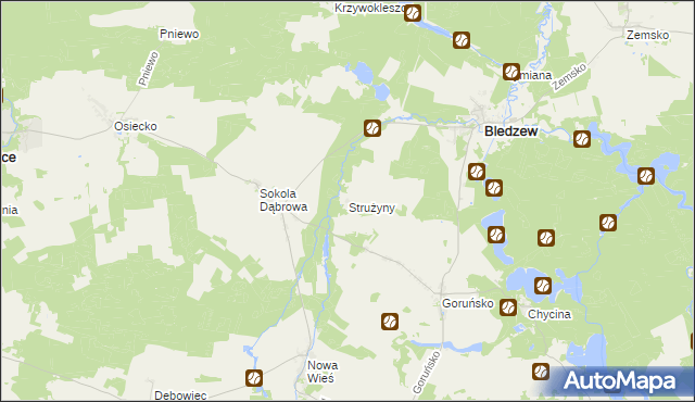 mapa Strużyny, Strużyny na mapie Targeo