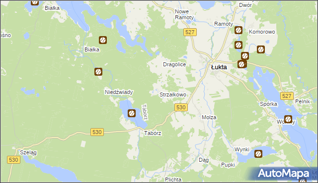 mapa Strzałkowo gmina Łukta, Strzałkowo gmina Łukta na mapie Targeo