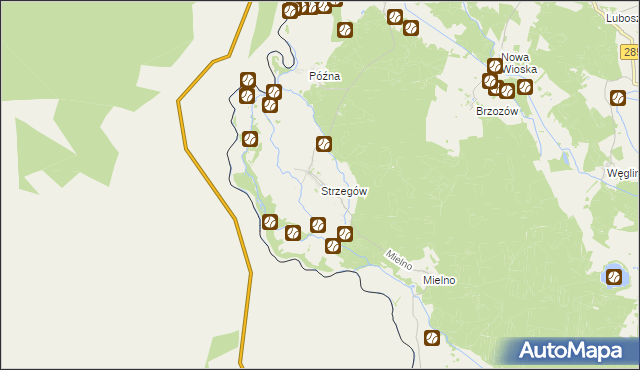 mapa Strzegów gmina Gubin, Strzegów gmina Gubin na mapie Targeo